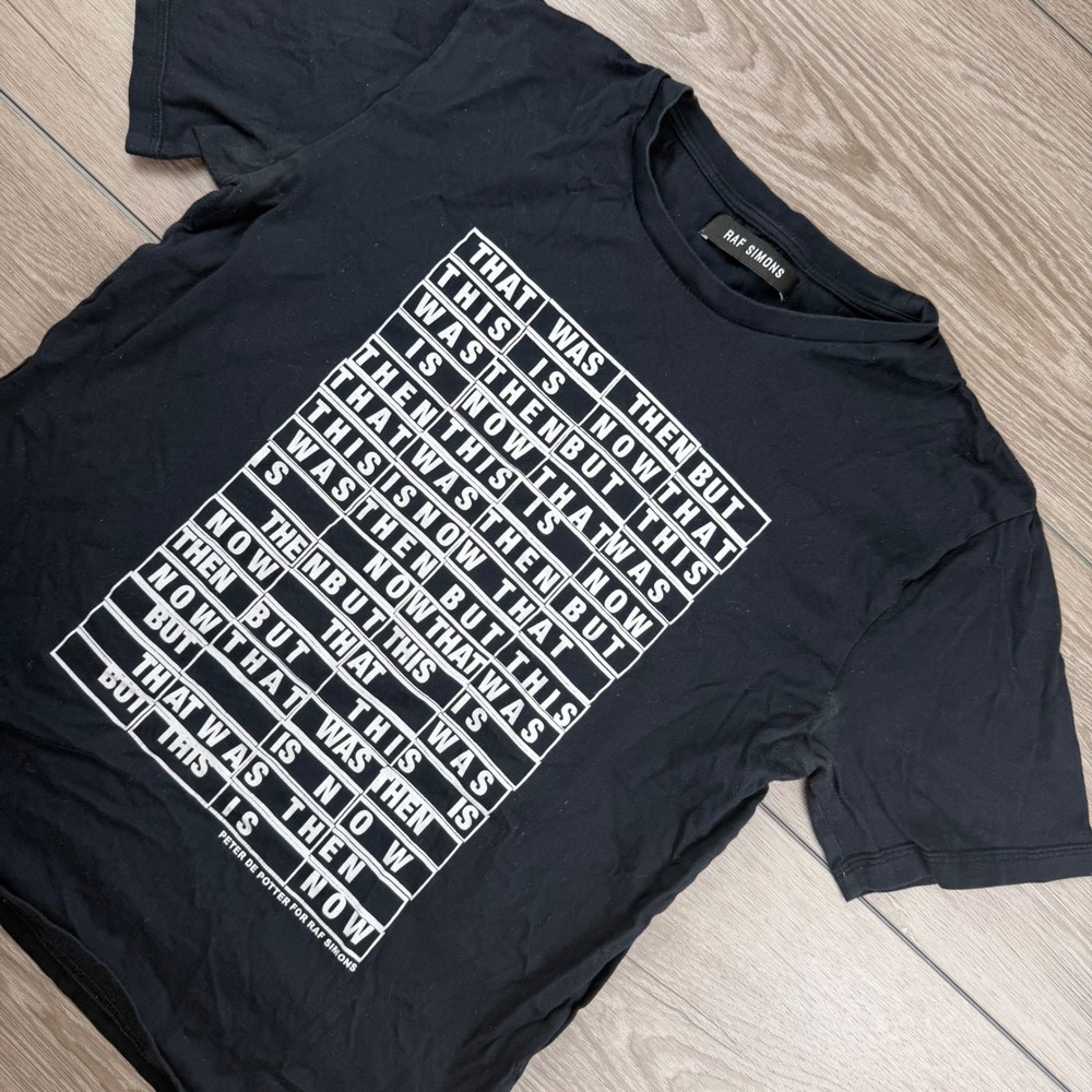 Raf Simons Mens T-Shirt Peter De Potter That Was Then Black Large